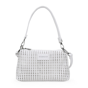 Bolso de hombro blanco pequeño con trenzado