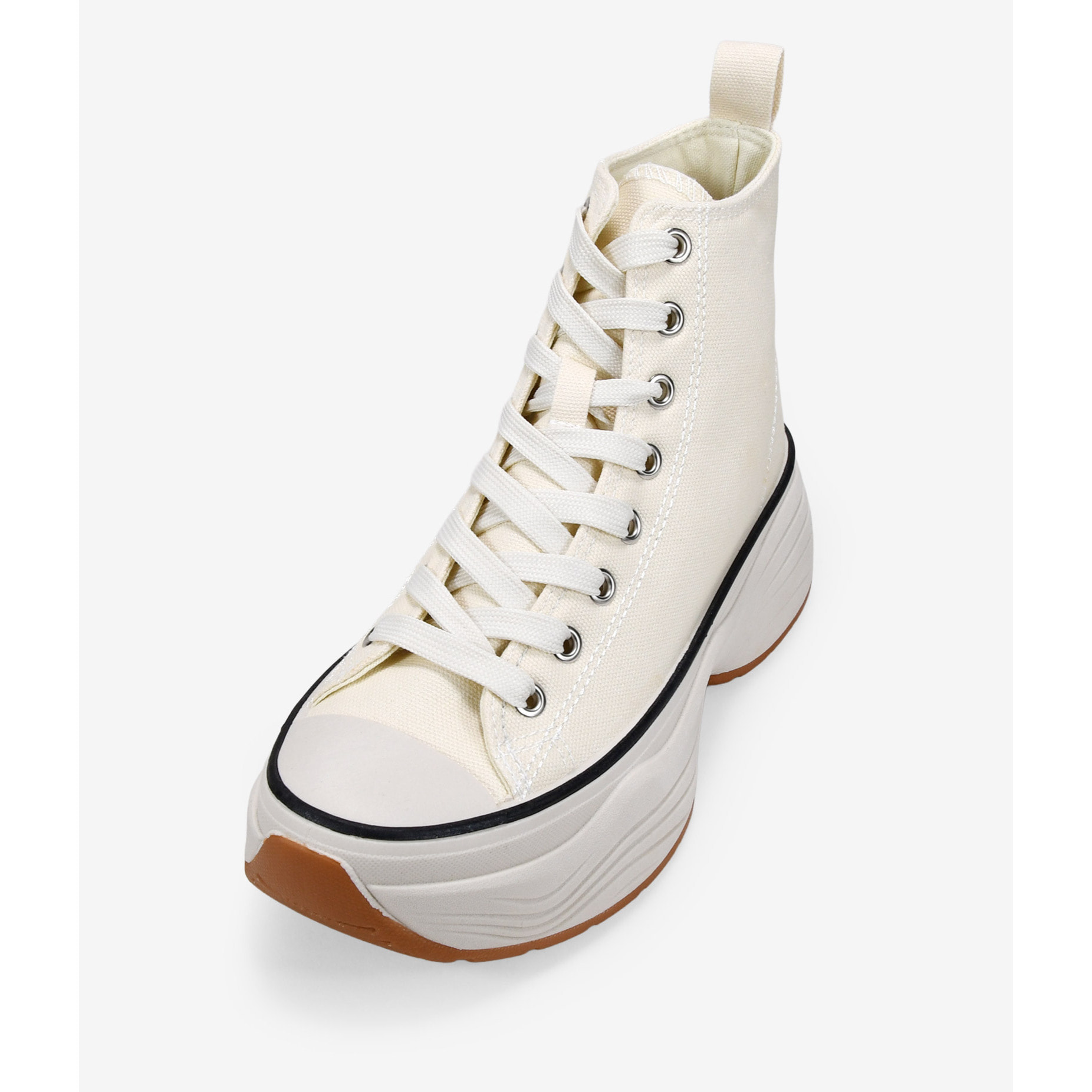 Zapatillas altas de tela beige