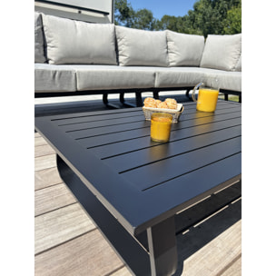 KUMLA - Salon de jardin bas 6 places - Noir