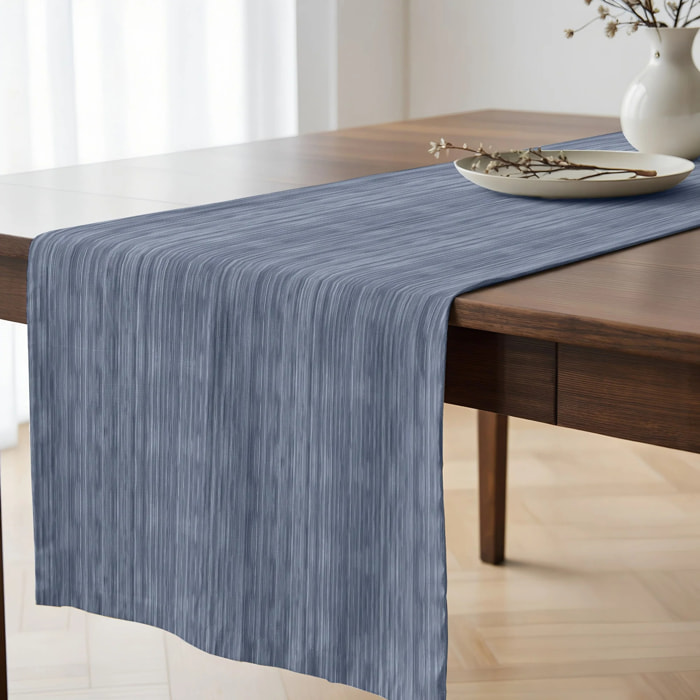 Chemin de table 100 % coton Lesa 125 Steel Blue 50x150 cm