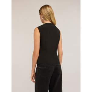 Motivi - Top con cruce - Negro