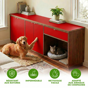 Rouleau adhésif décoratif Vinyle au Mètre - Rouge tomate - Sticker Lavable Imperméable Mur Cuisine Meubles