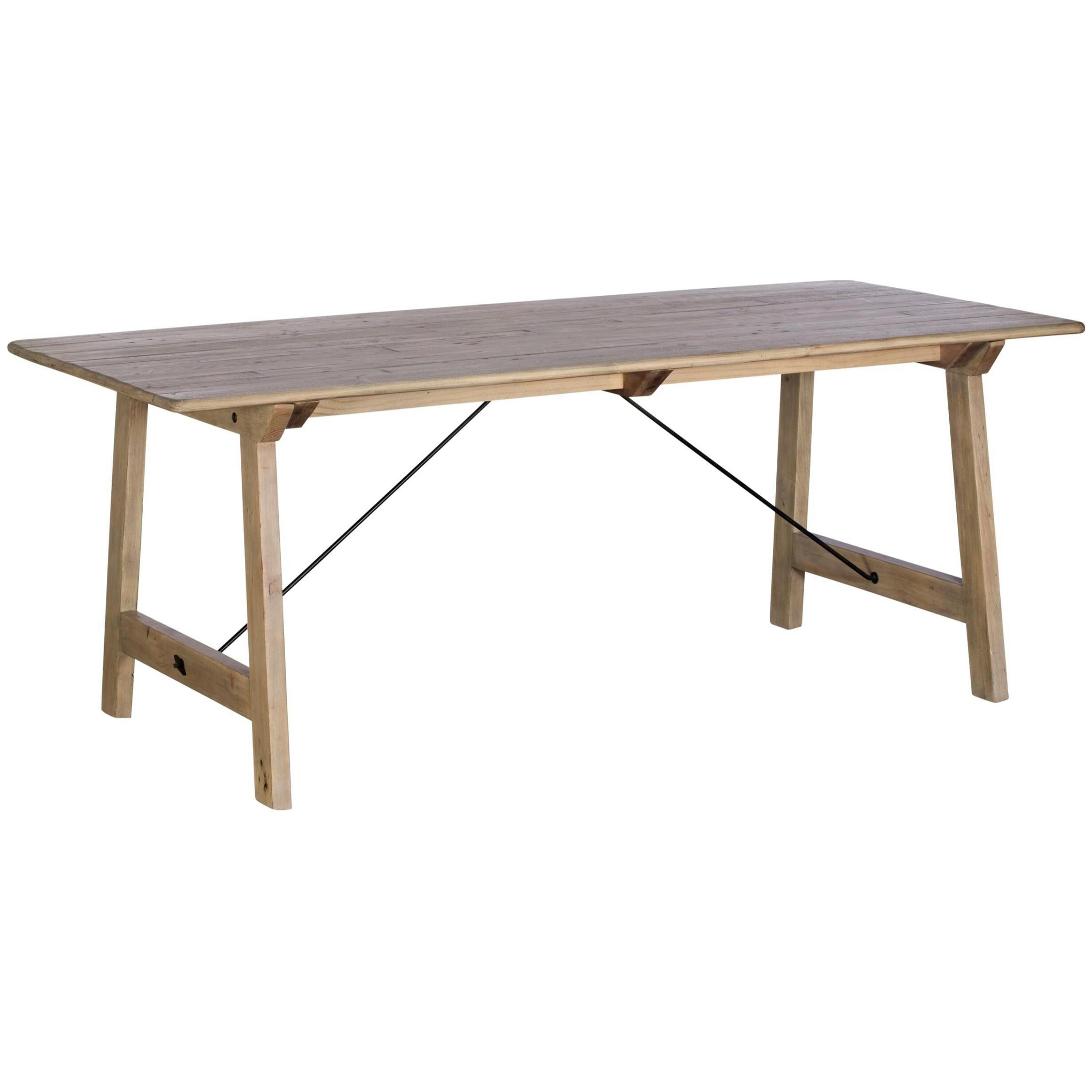 Table à manger campagne 200 cm pieds tréteaux SALERNE