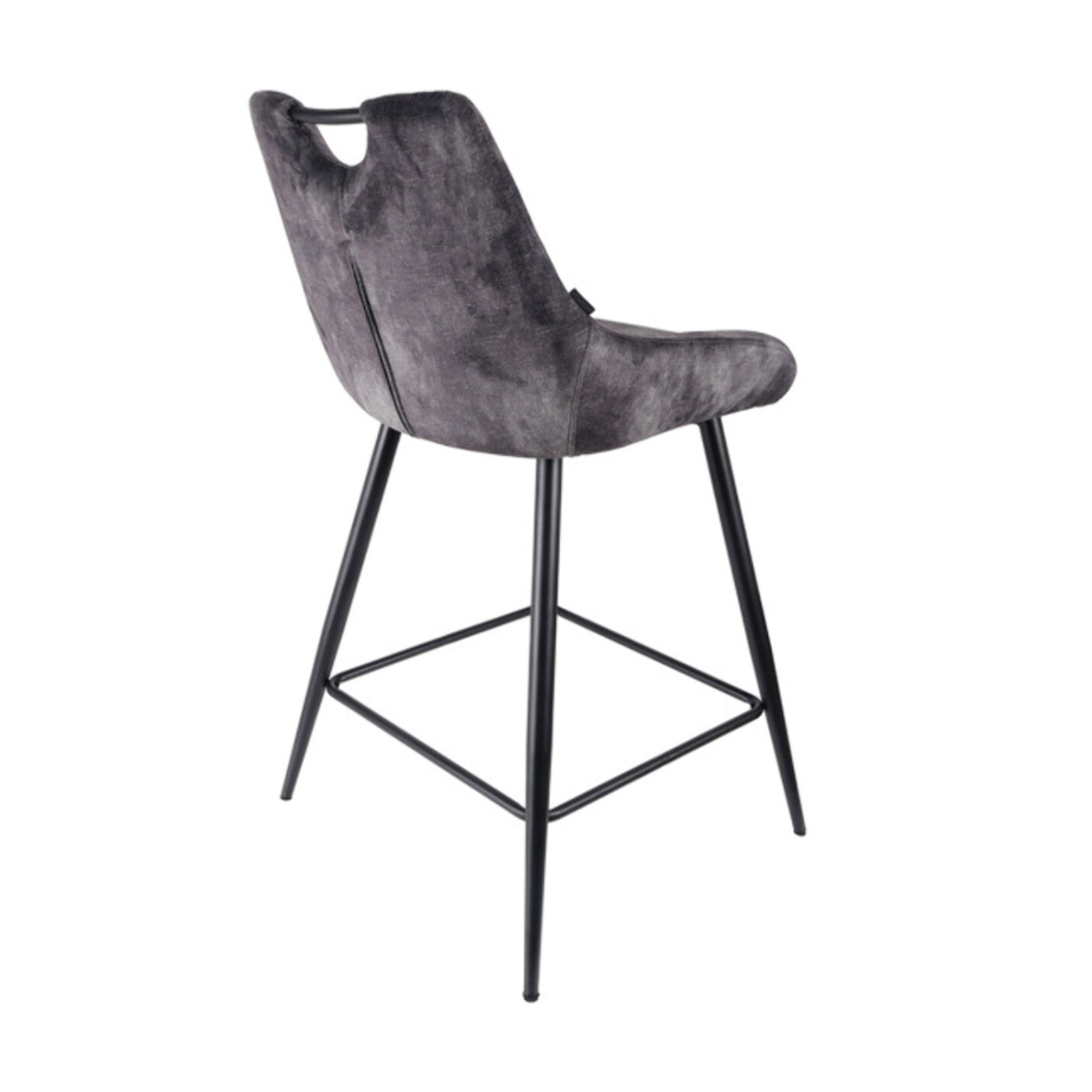 Chaise de bar en velours avec poignée et pieds en métal - ROSA 2