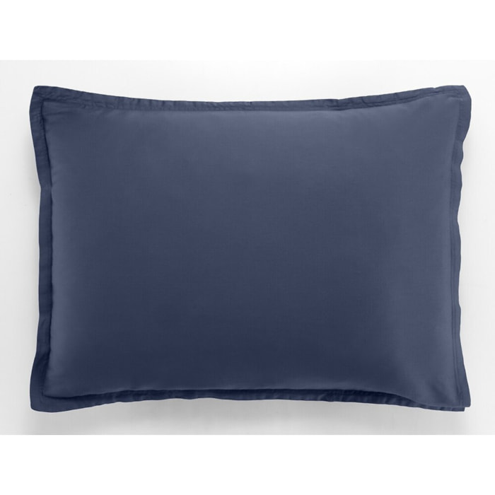 Paire de Taies D'oreiller 1pcs 100% Satin De Coton 105 Fils Bleu Marine