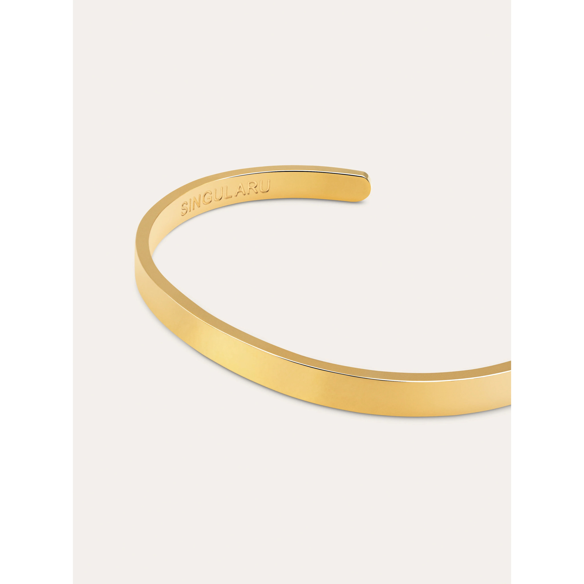 Brazalete Plate Acero Baño Oro