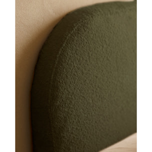 Cabecero tapizado desenfundable de bouclé verde de varias medidas