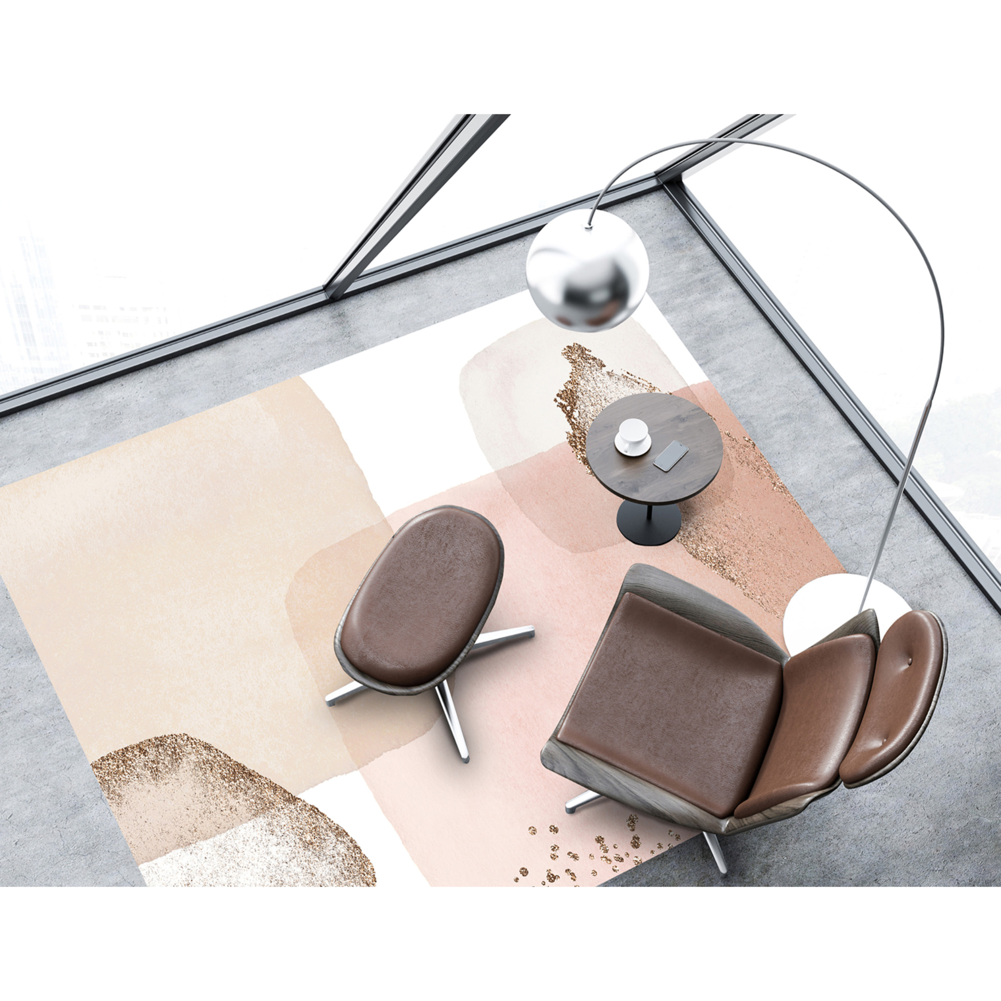 Alfombra de vinilo CERAMIKO, Larissa, diseño moderno 70x100 cm