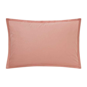 Taie d'oreiller unie en coton, Made in France, TOUT DOUX , Rose Solaire
