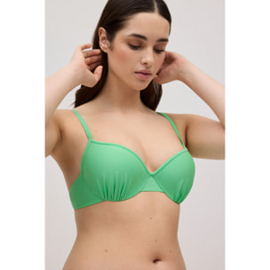 Top bikini classico verde con ferretto coppa C
