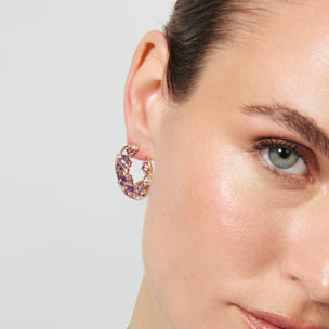 Pendientes Sabach acabado oro rosa 18k
