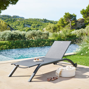 Transat "Jimani" anthracite & graphite 2 roues en aluminium et texaline