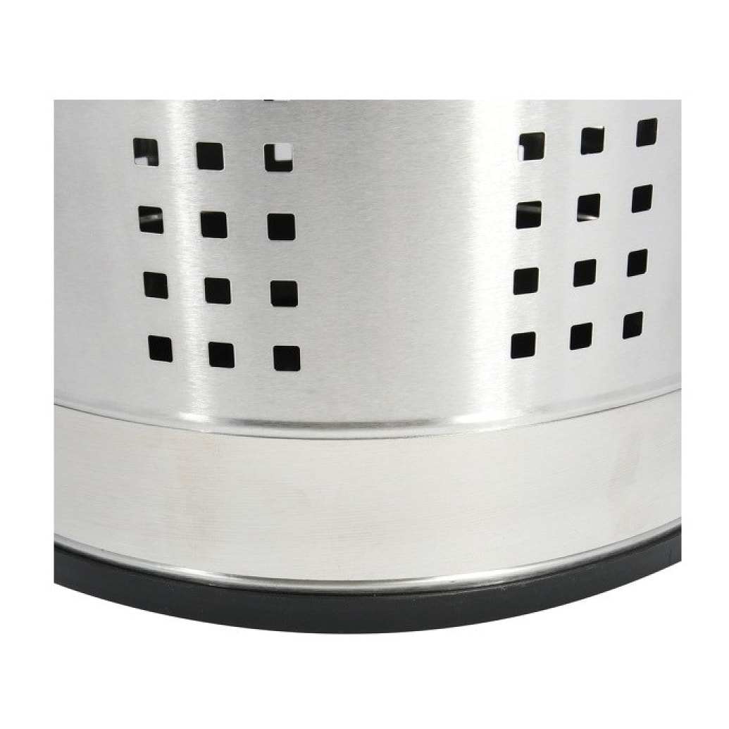 MSV Panier à  linge 46L avec couvercle coussin Inox
