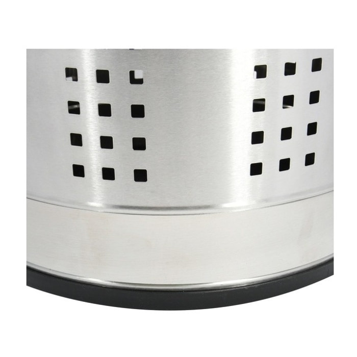 MSV Panier à  linge 46L avec couvercle coussin Inox