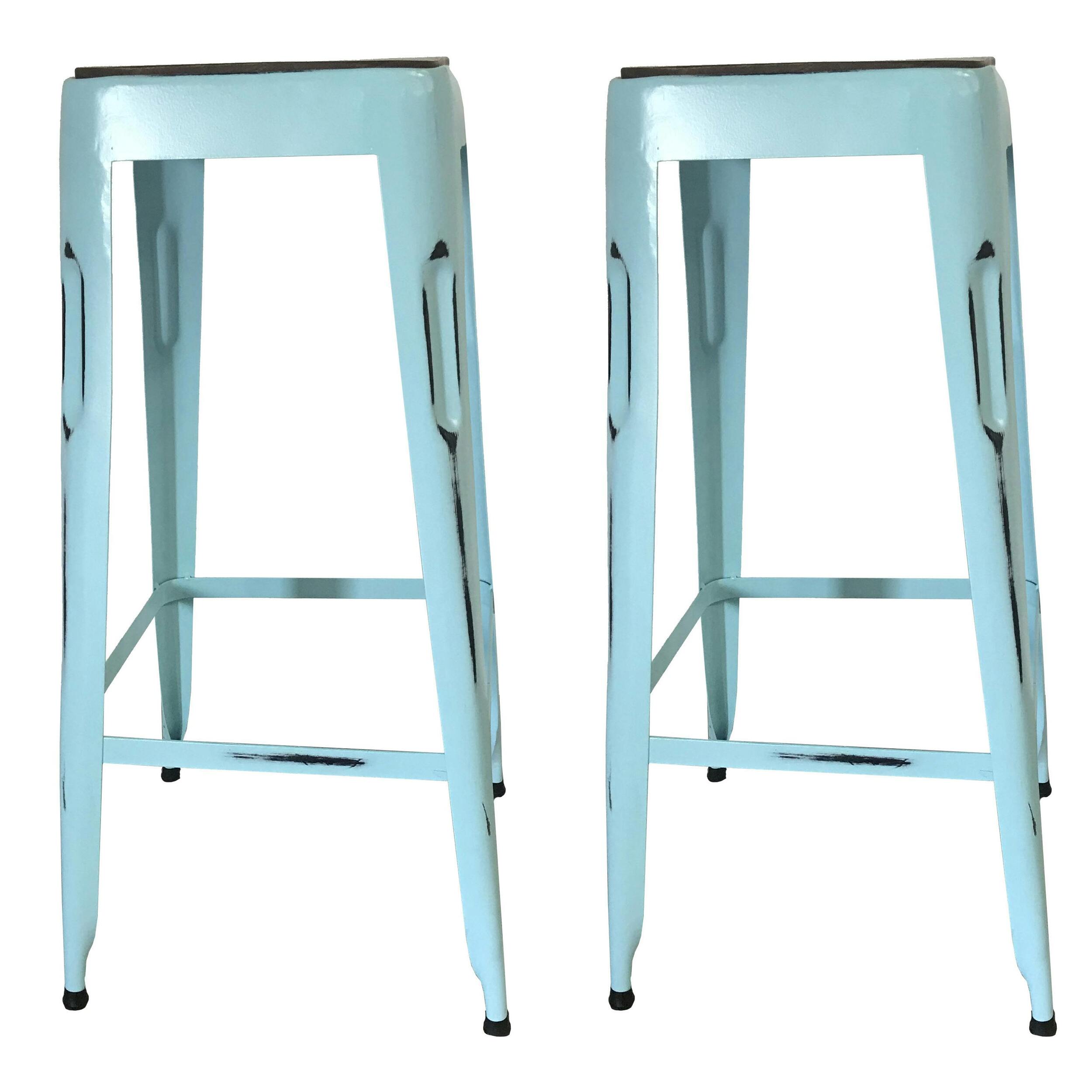 Tabouret de bar bleu (lot de 2) LEEDS