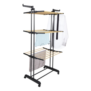 Etendoir Effet Bois 3 Etages 73x64x173cm