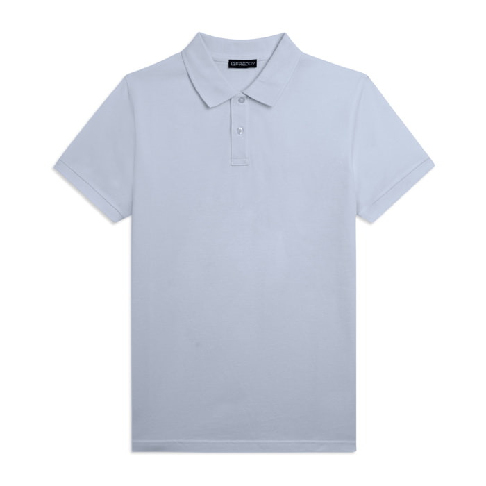 Polo Uomo Freddy in Piquet di Cotone con Logo Outline