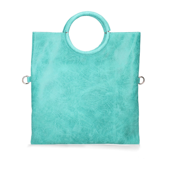 Borsa a mano da donna Made in Italy - Modello Velvet - 100% pelle scamosciata - 29.0 x 30.0 x 1.0 cm