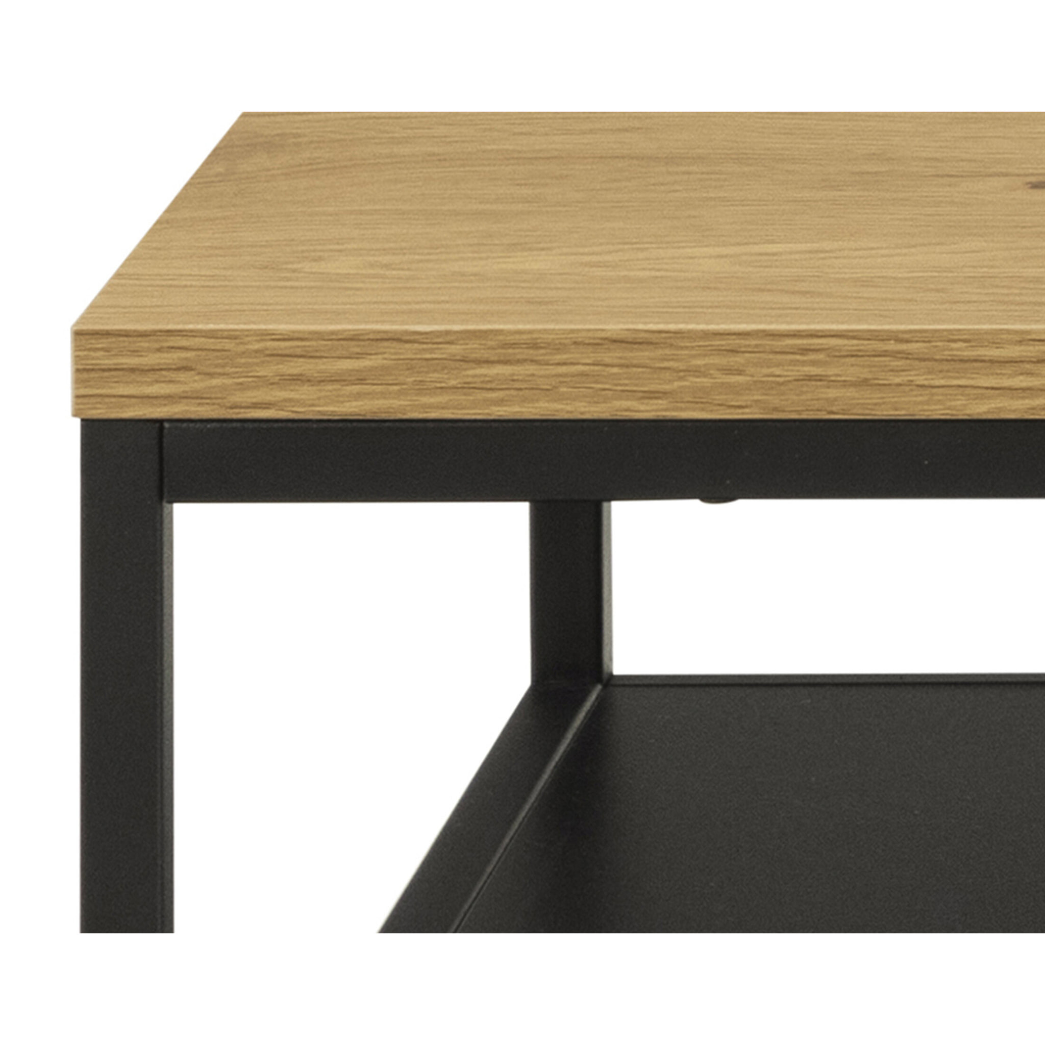 Salida - table basse - effet bois et métal noir - 120 cm - Bois / Noir