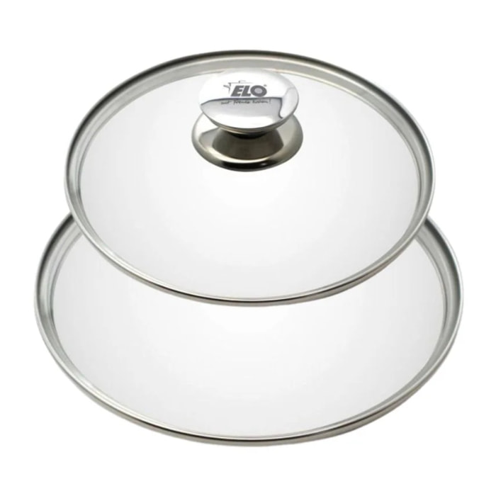 Lot de deux couvercles de cuisson 20 cm et 24 cm avec poignée en inox Galant Elo