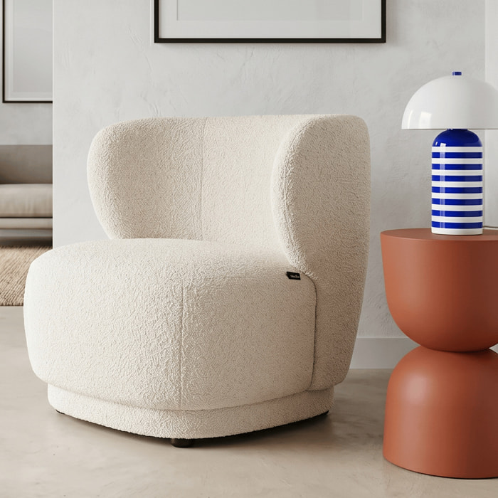 Fauteuil en tissu bouclette - ESTER