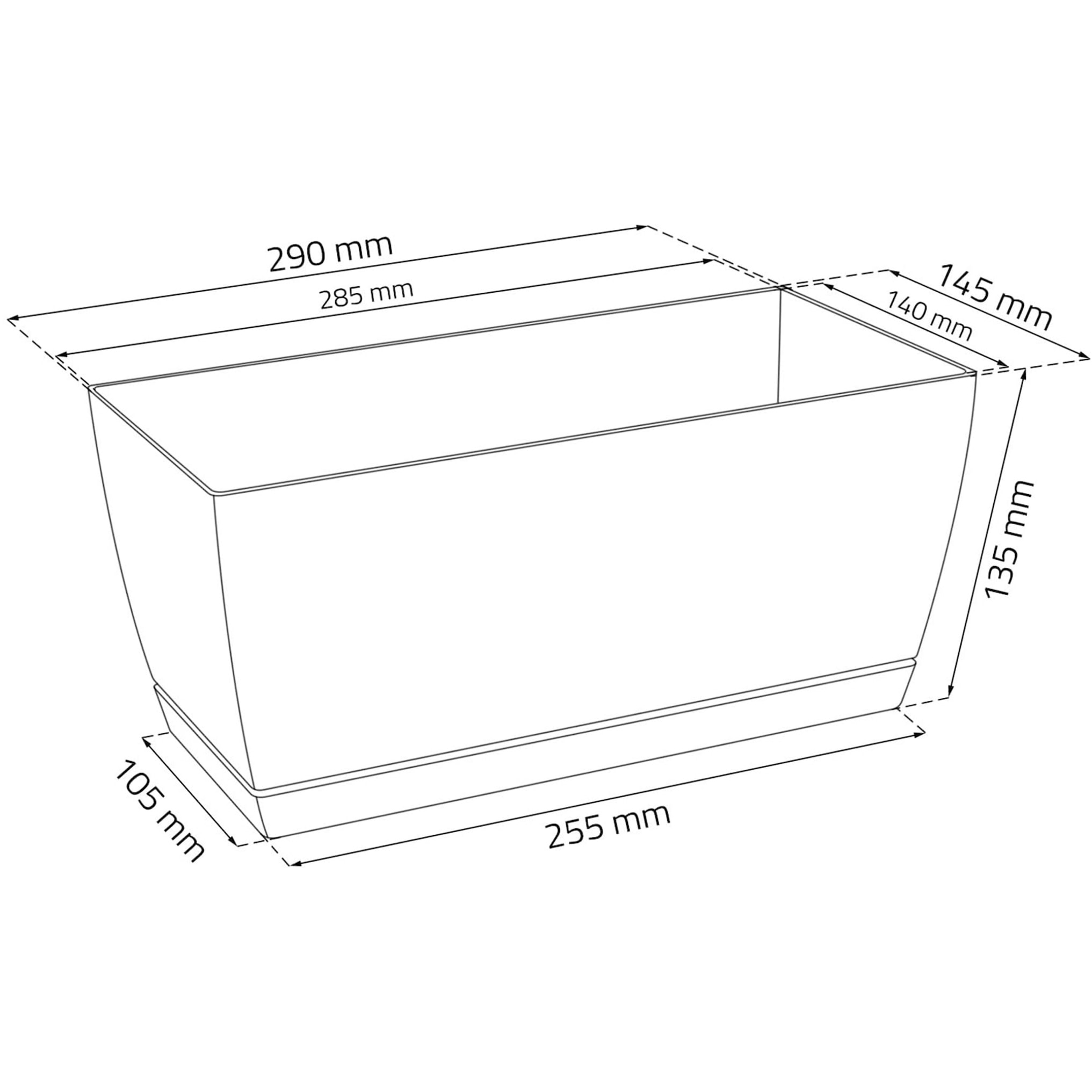 2x jardinera de plastico coubi case p en color blanco 29 (largo) x 14,2 (ancho) x 13,6 (altura) cm