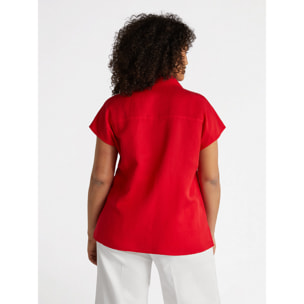 Fiorella Rubino - Blusa con catena con fibre in TENCEL™​ - Rosso