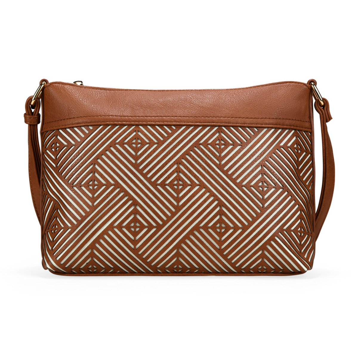 Bolso bandolera cuero con cremallera
