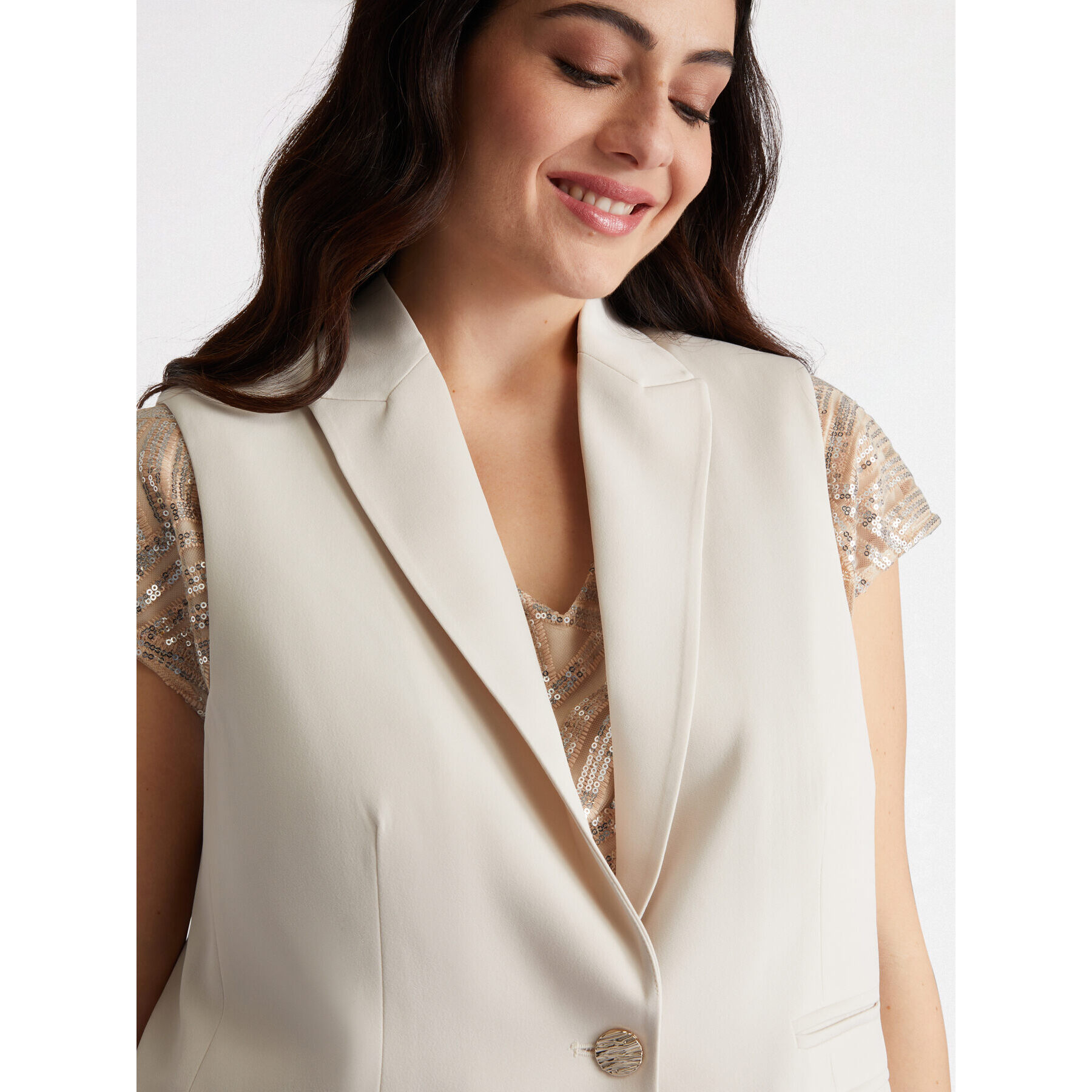 Fiorella Rubino - Blazer senza maniche - Beige