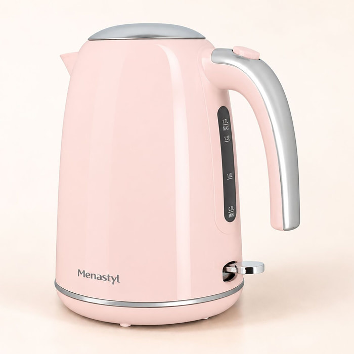 Bouilloire en acier inoxydable 1,7L rose RETRO