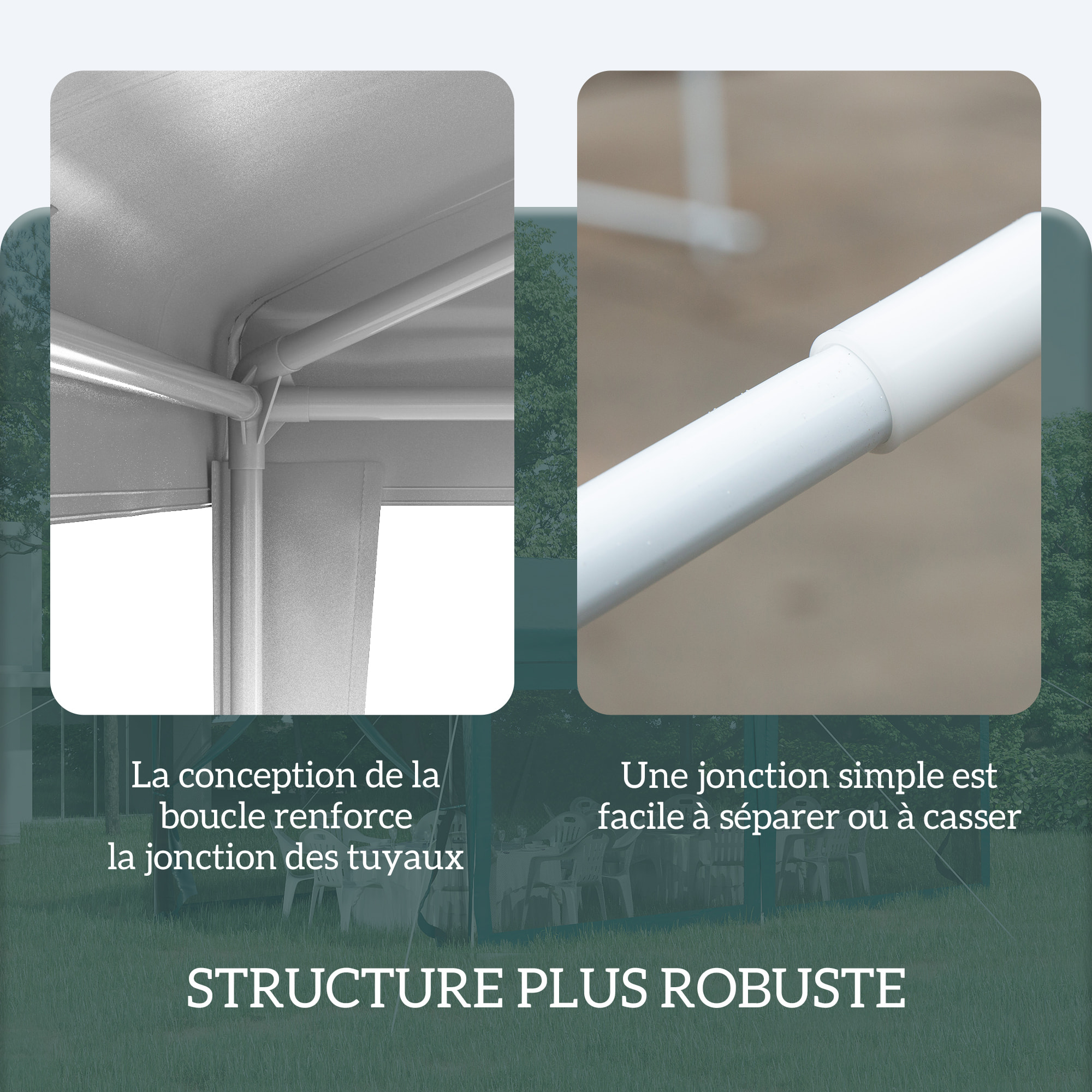 Tonnelle barnum 3 x 3 m acier PE imperméable 90g/m² blanc