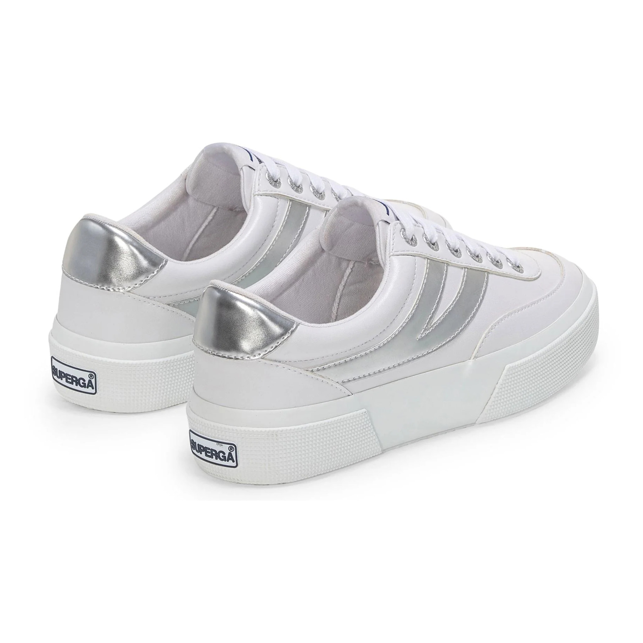 Superga - Scarpe da donna Donna Bianco - 3740 Platform Blocks Mirror Synthetic Material