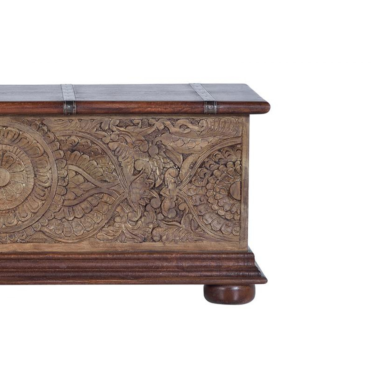 Coffre en bois de manguier 116 cm style rustique ethnique