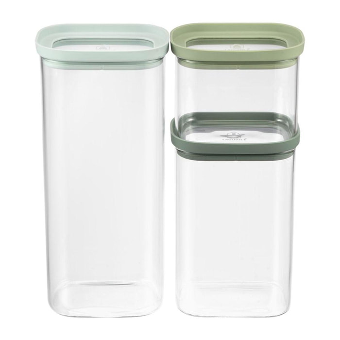 Lot de 3 bocaux en verre 600 1300 2000ml