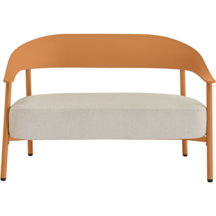 Canapé de jardin en plastique et en métal "Céora" - 2 places - Orange
