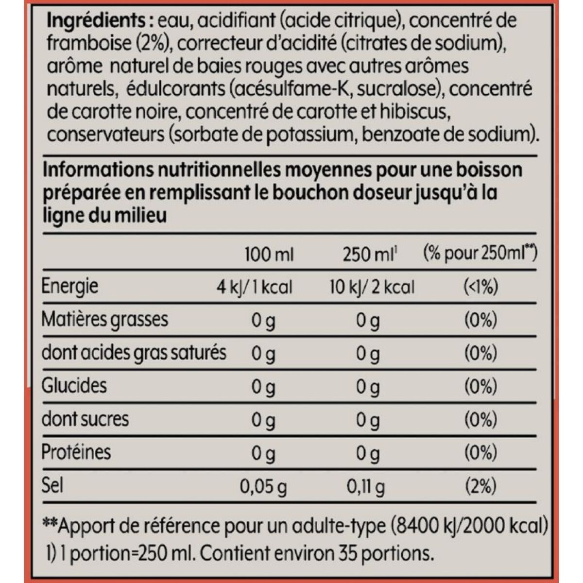 Concentré SODASTREAM saveur grenadine sans sucres 440mL