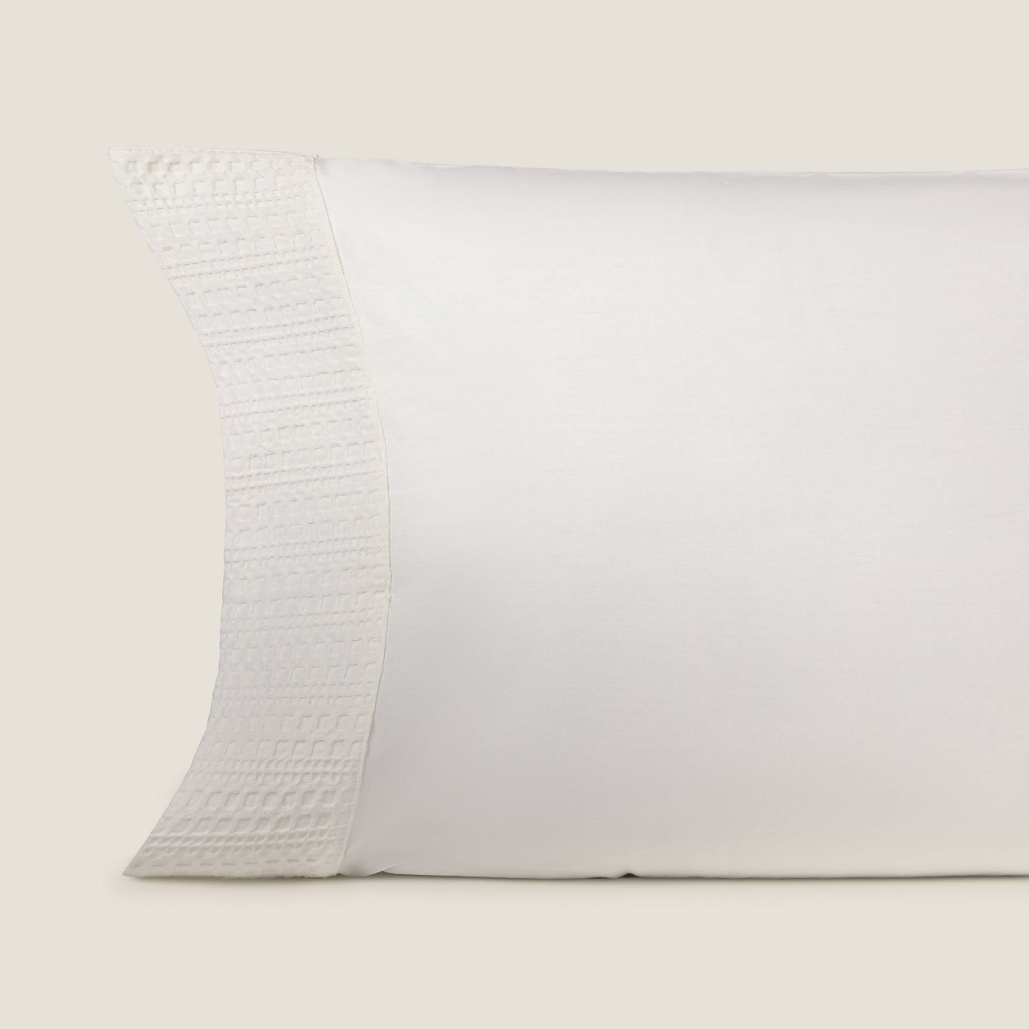 Funda de almohada algodón 180 hilos textura Pana color blanco 100% Algodón