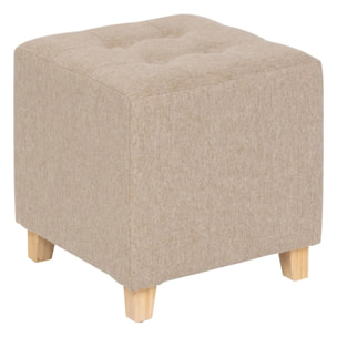 Pouf "Leandre" pin beige 35x35x35cm
