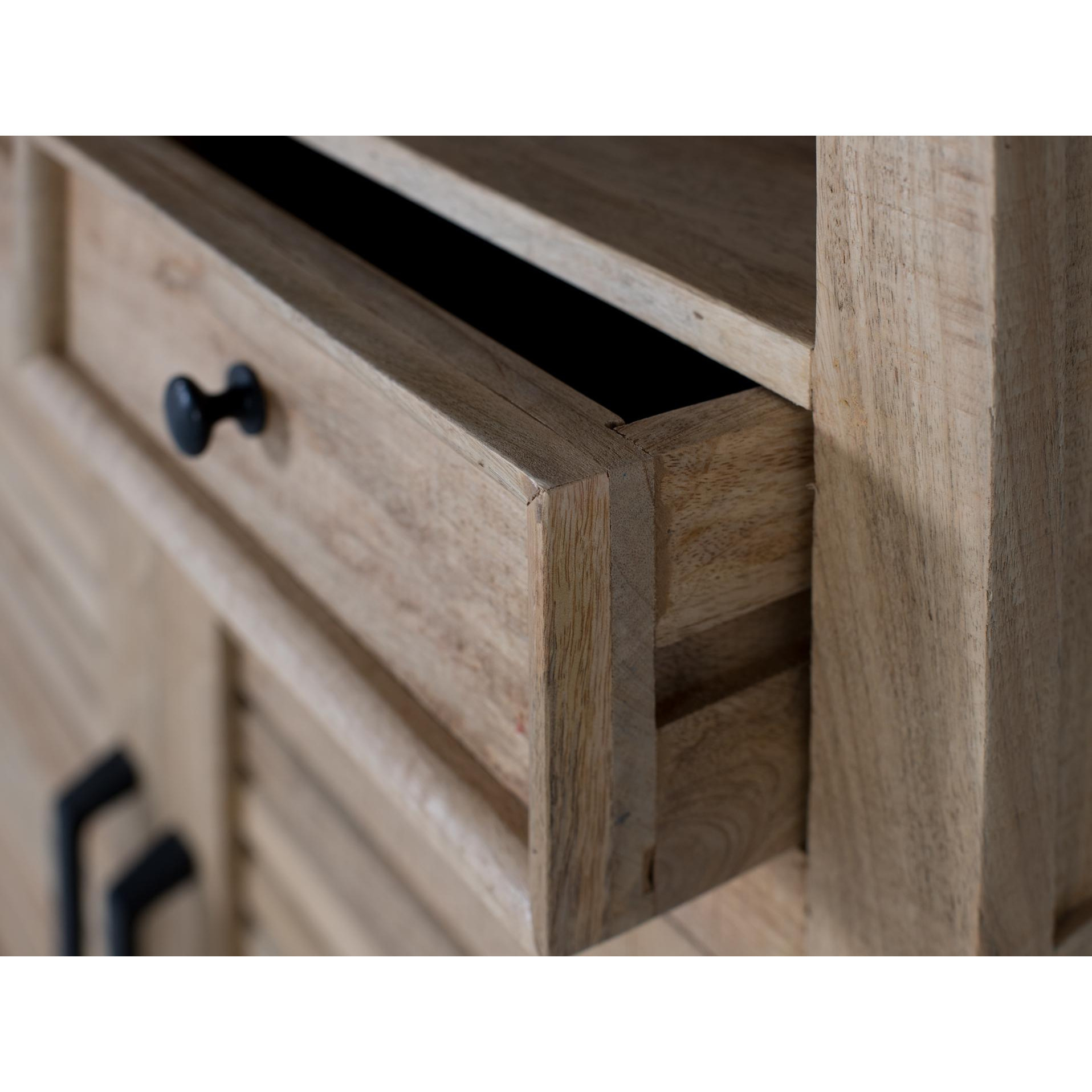 Librería de Madera de Mango 90 Cm Estilo Rústico Contemporáneo