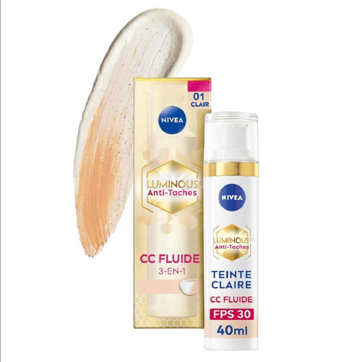 Nivea - CC fluide teinte Clair FPS30 Luminous 40ml