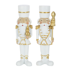 J-Line figurine Casse-Noisette - polyrésine - blanc/or - small - 2 pcs