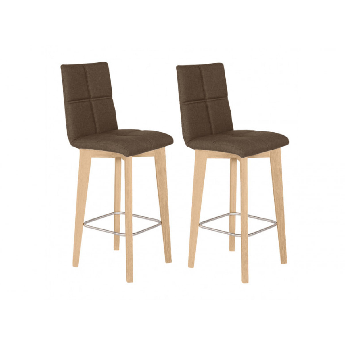 Lot de 2 chaises de bar style scandinave en tissu - MANON