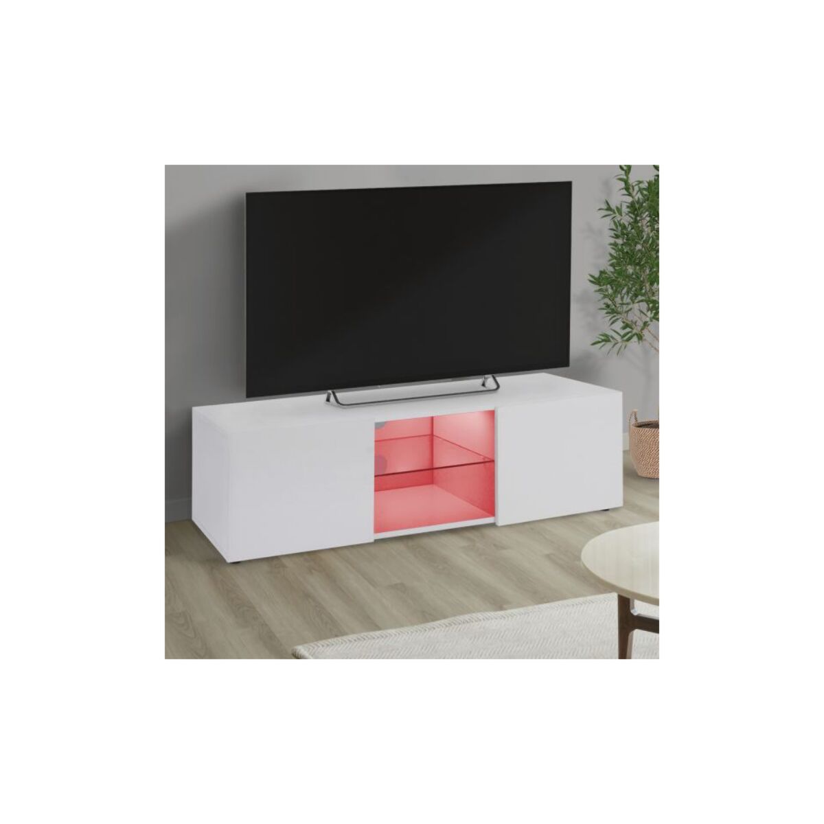 Meuble TV Klea 2 portes avec LED