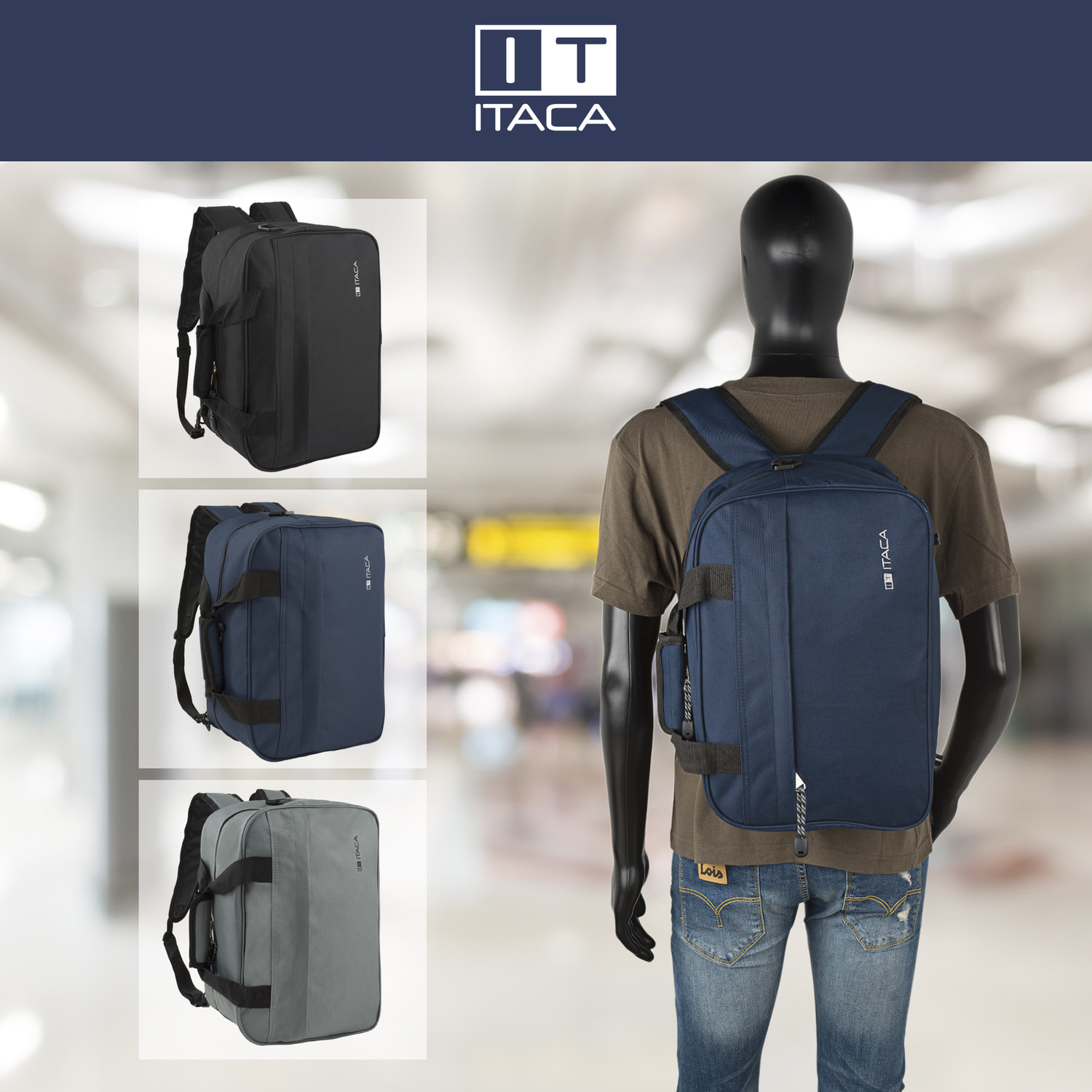 Mochila Viaje Cabina Itaca Spey Azul Marino