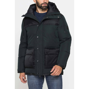 GIACCONE IMBOTTITO CON CAPPUCCIO COLOR BLOCK