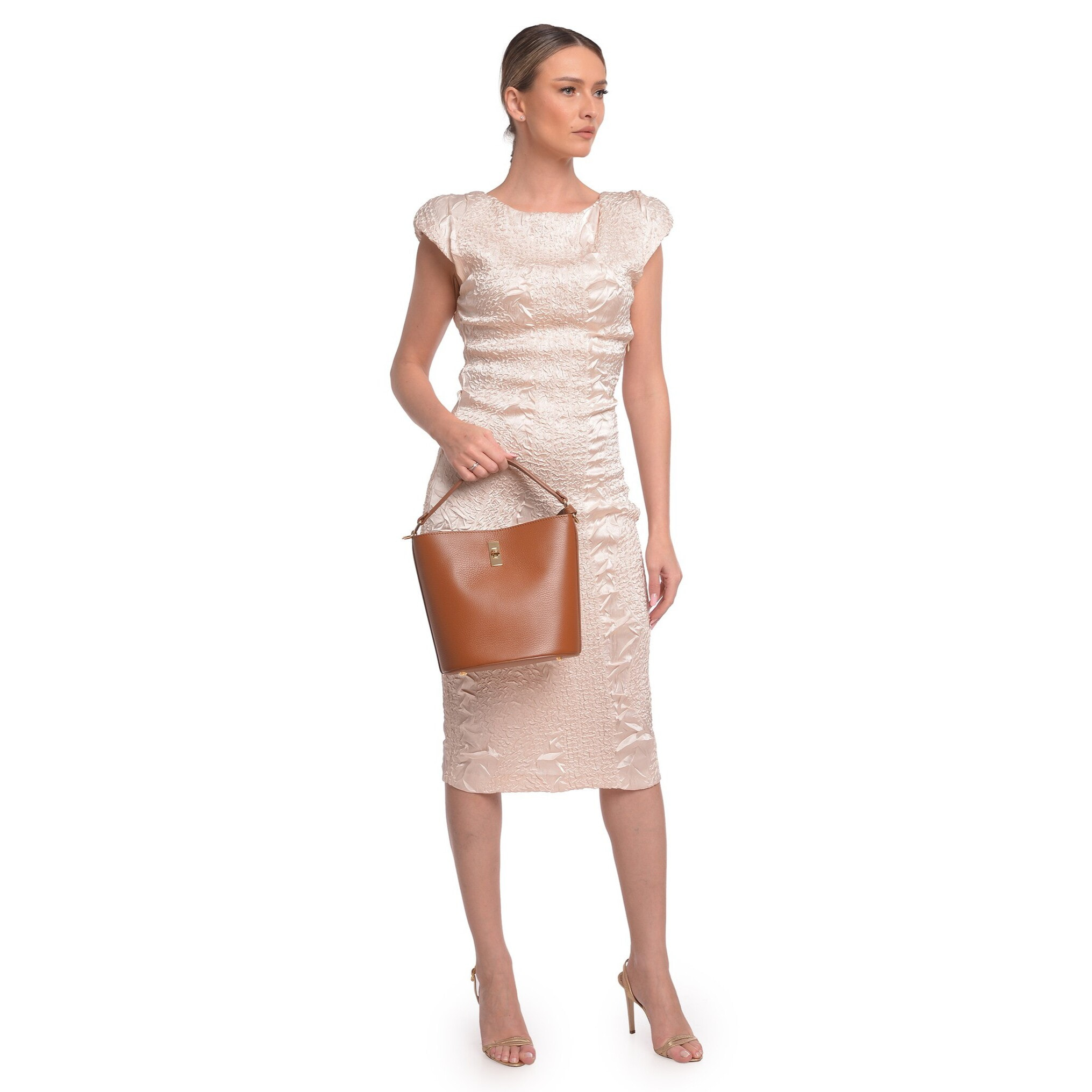 Borsa a mano Anna Luchini Cammello