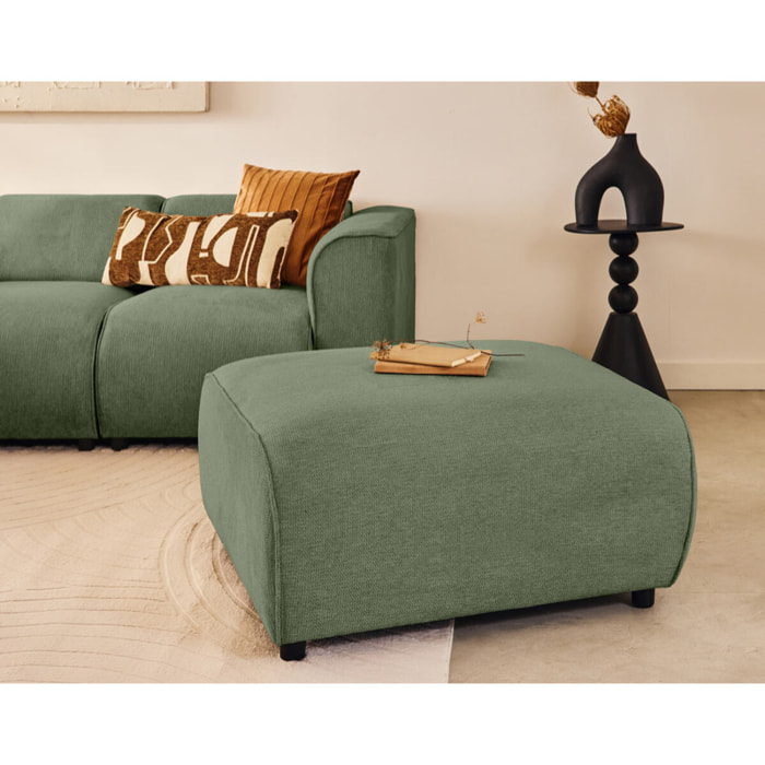 Suaro - Pouf en tissu texturé - Vert