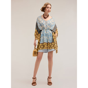 Motivi - Poncho in chiffon stampato - Azzurro