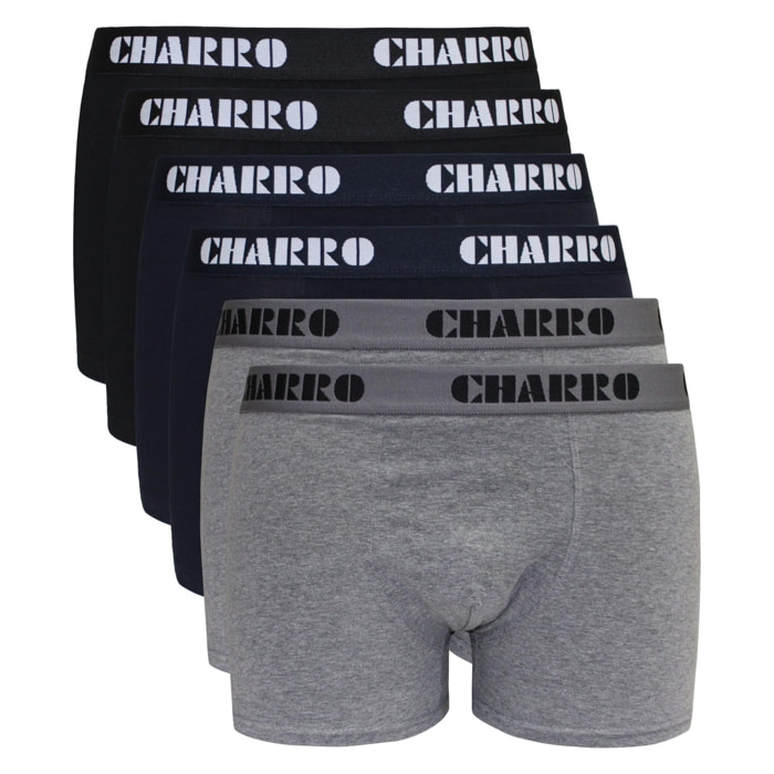 6 Boxer Uomo CHARRO, Art. B-KRONOS Colore Assortito