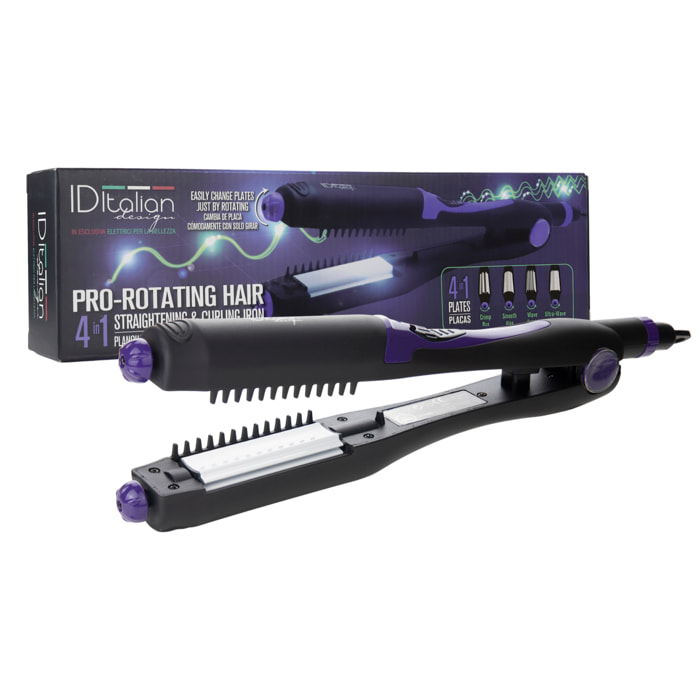 Lisseur avec plaques interchangeables (pro-rotating hair). multifonction.